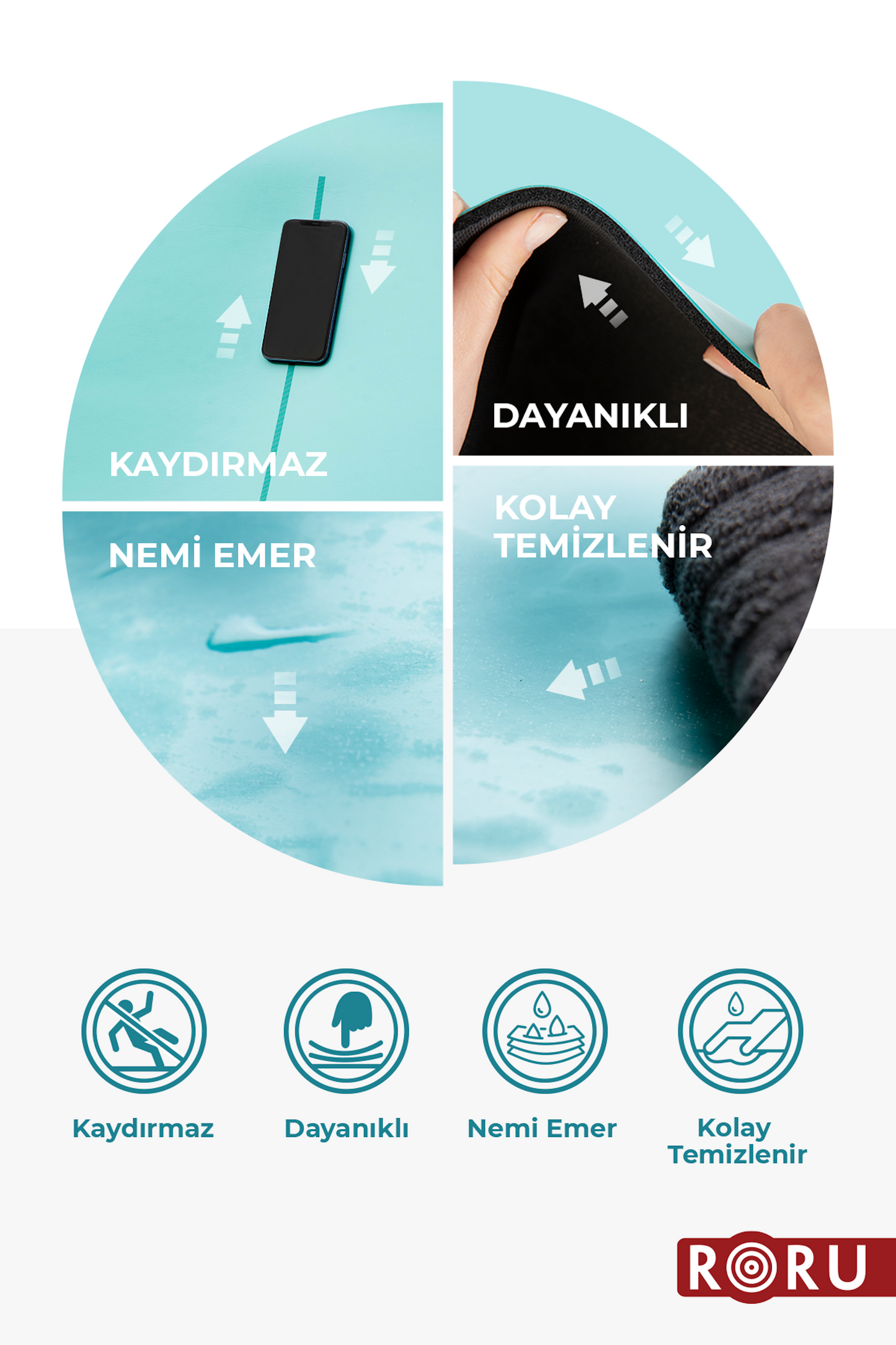 RORU Classic Sun Series Profesyonel Yoga Matı 4 mm