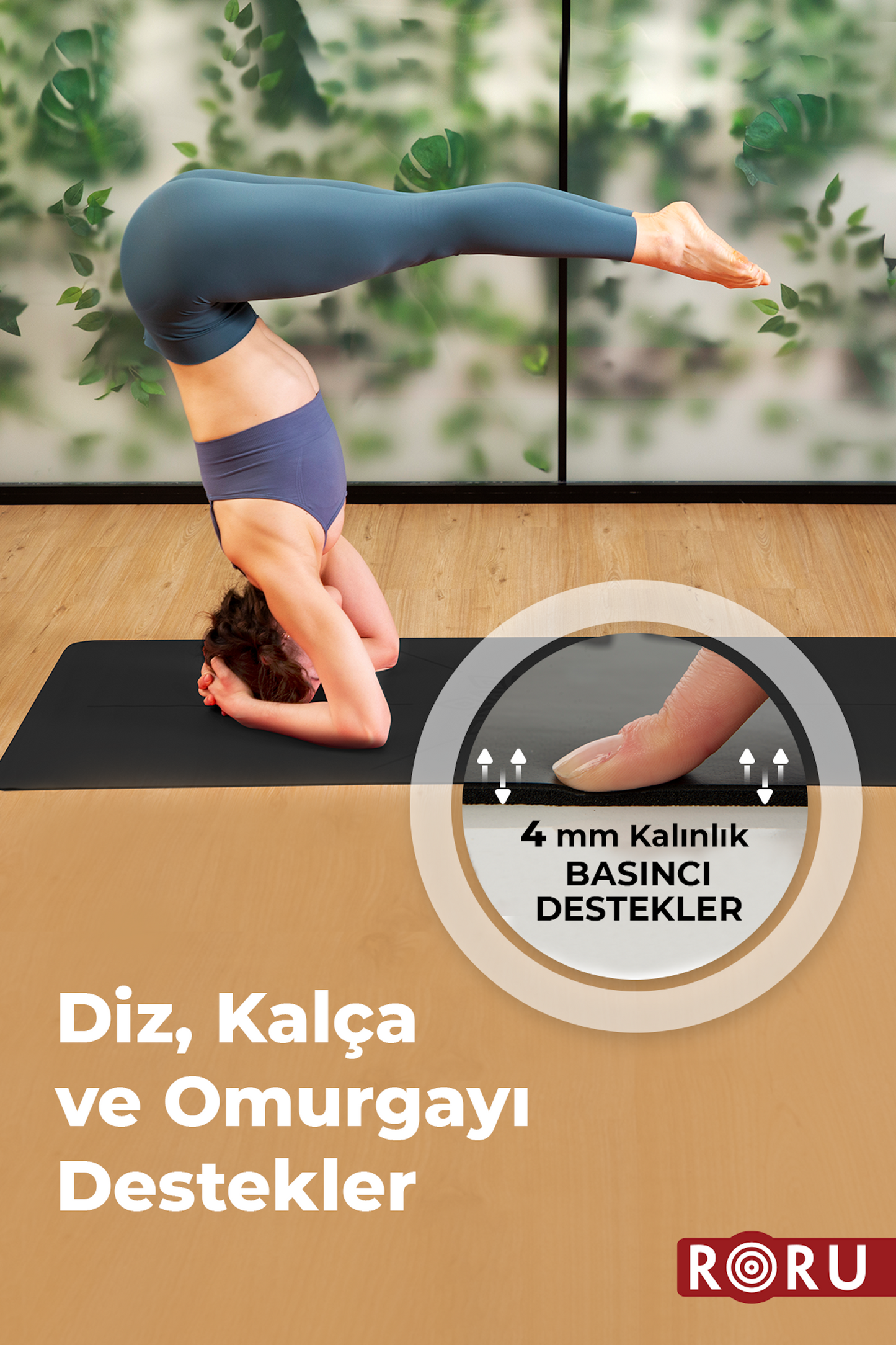 RORU Classic Sun Series Profesyonel Yoga Matı 4 mm