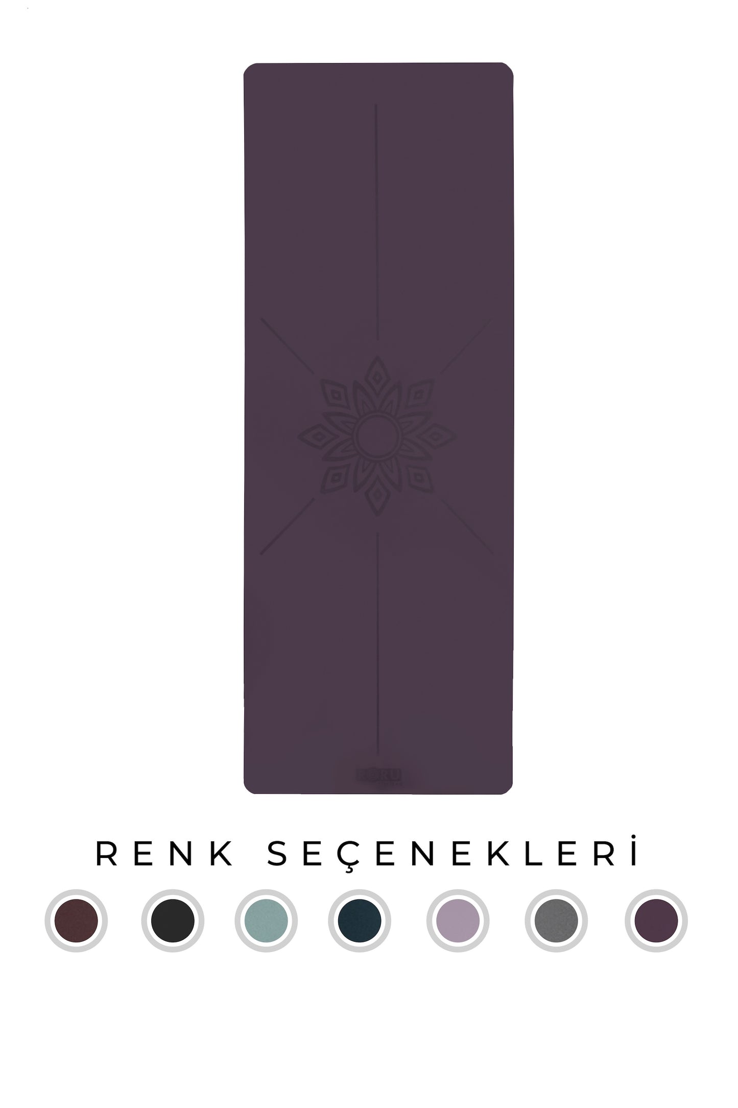 RORU Classic Sun Series Çiçek Desenli Profesyonel Yoga Matı 4 mm