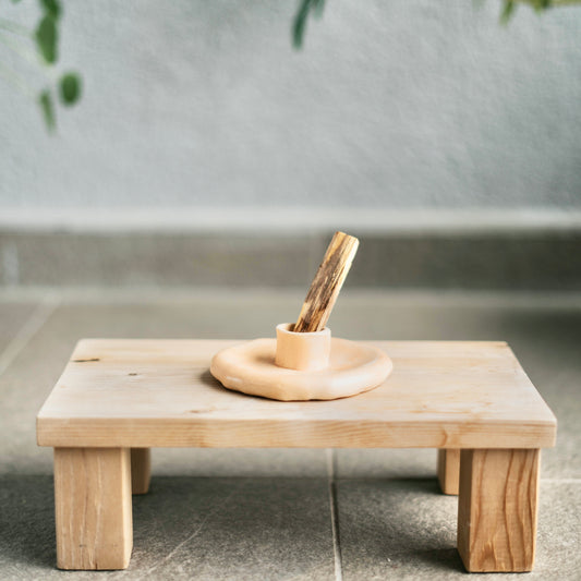 El Yapımı Seramik Palo Santo Tütsülük + Palo Santo 1 Adet Hediye