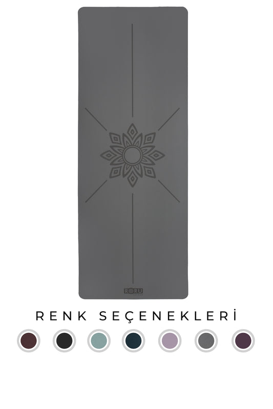 RORU Classic Sun Series Çiçek Desenli Profesyonel Yoga Matı 4 mm